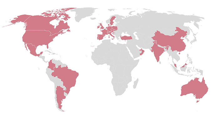 Mapa Oquendo red internacional